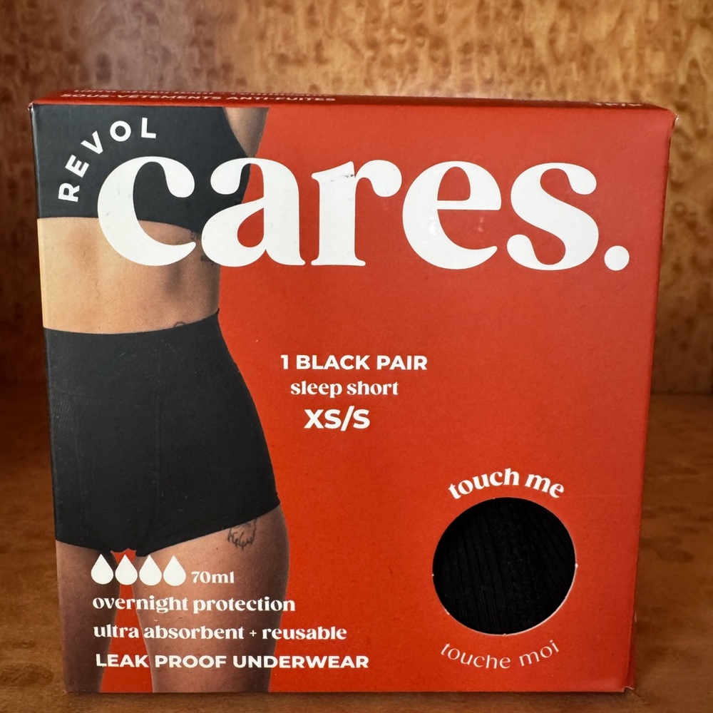 REVOL CARES Sleep Shorts Leak Proof Underwear - XS/S - NWT
